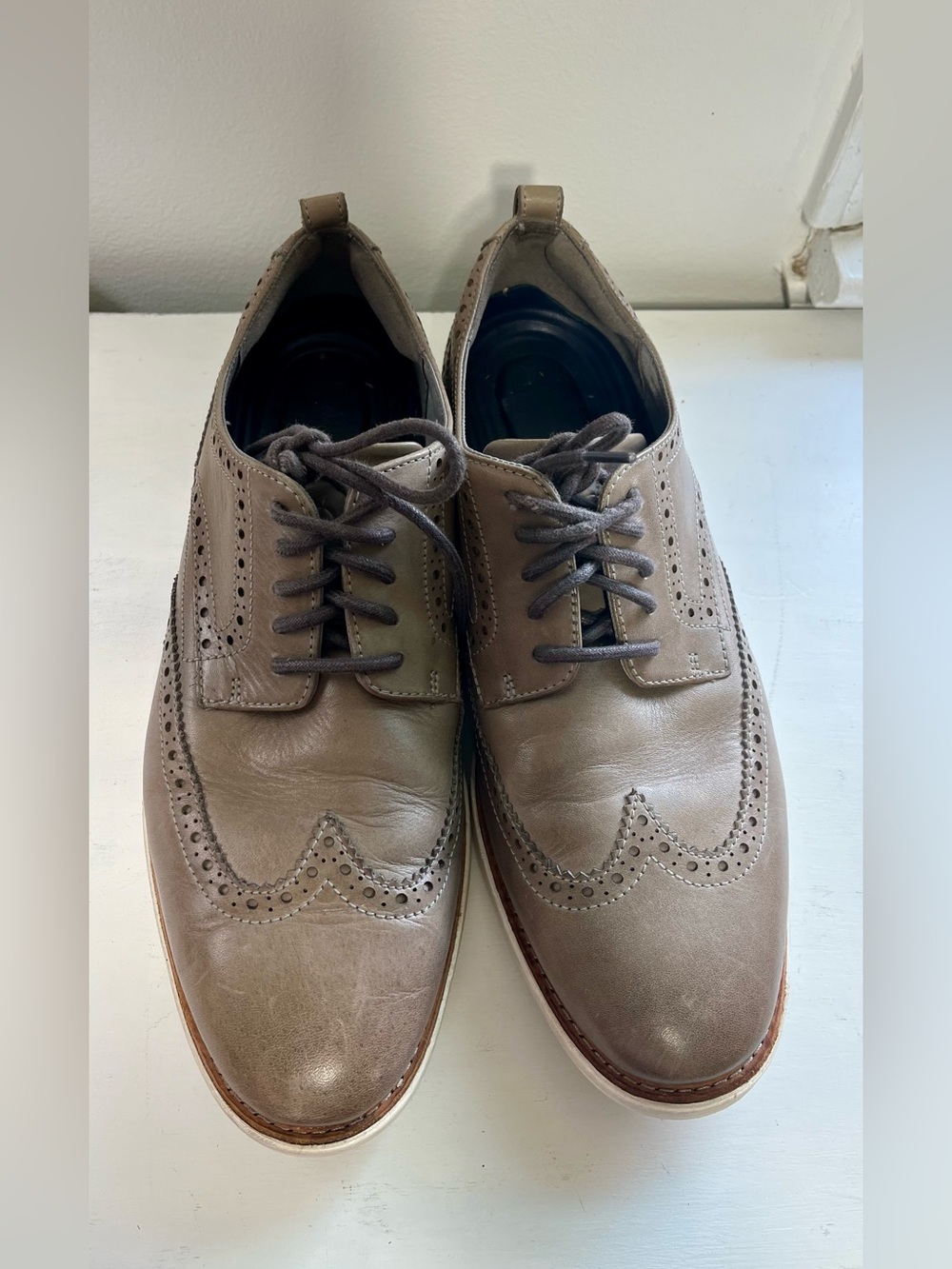 Cole Haan Men's Wingtip Lace-Up Dress Shoes Pewter 11 1/2 M
